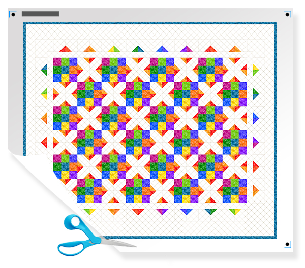 Fish in a Net - cheater quilt fabric