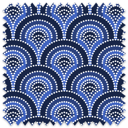 Scallop - wave design in a dot pattern in indigo
