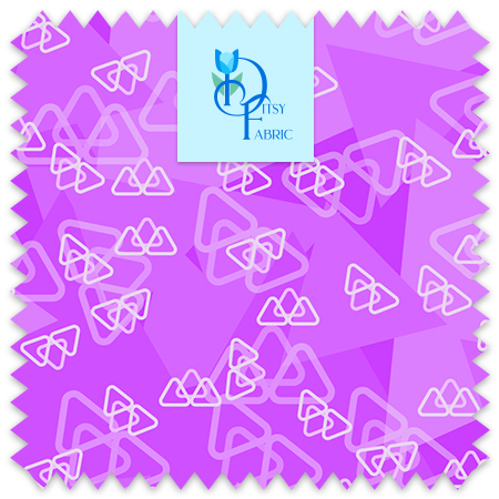 Designer fabric - Three sizes of triangles inraspberry.