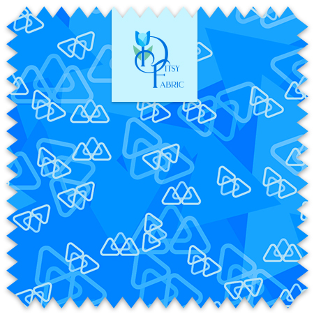 Designer fabric - Three sizes of triangles in Sea Blue.