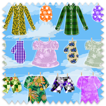 Clothing on a clothes line.