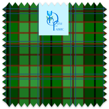 Green plaid fabric design.