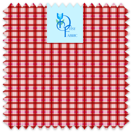 Gingham plaid in pink.