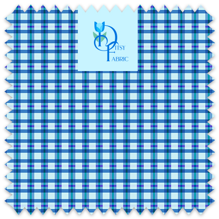 Gingham plaid in blue.